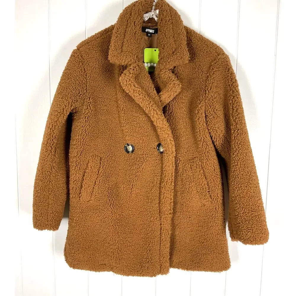 Apparis‎ Kids Anouch Sherpa Teddy Coat in Camel Size 16 NWT